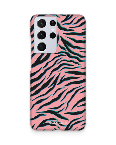 Pink Zebra Hard Shell Phone Case Samsung Galaxy S21 Ultra
