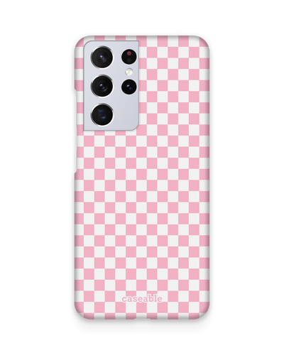 Pink Checkerboard Hard Shell Phone Case Samsung Galaxy S21 Ultra