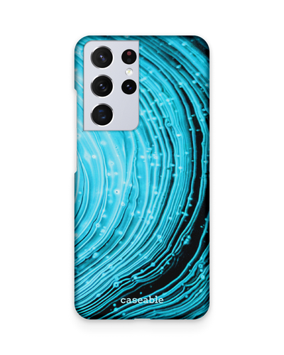 Turquoise Ripples Hard Shell Phone Case Samsung Galaxy S21 Ultra