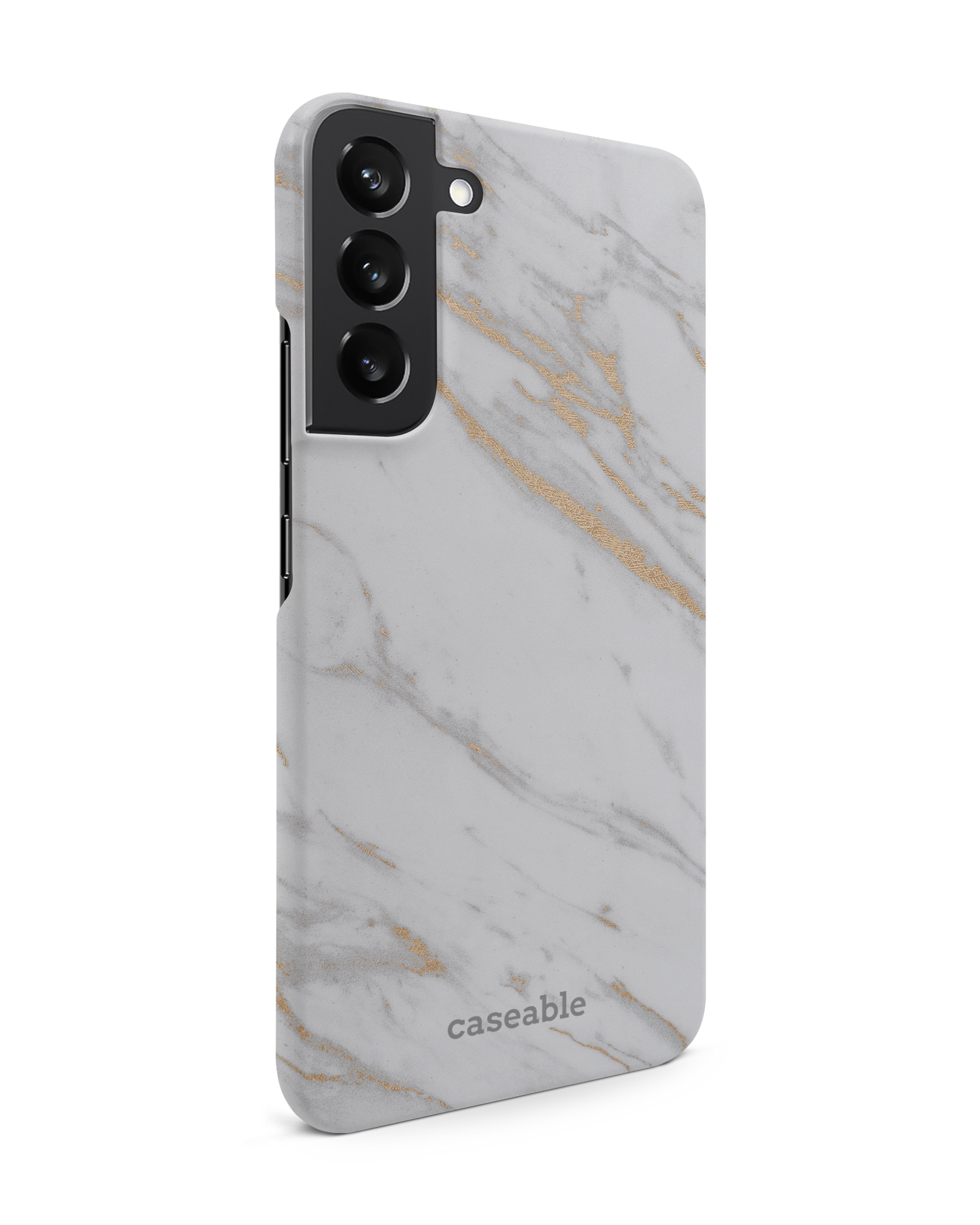 Gold Marble Elegance Hard Shell Phone Case Samsung Galaxy S22 Plus 5G: View from the left side