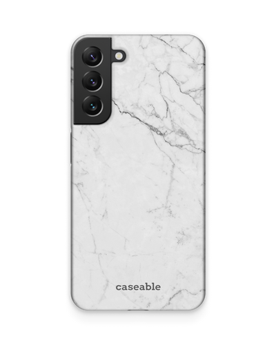 White Marble Hard Shell Phone Case Samsung Galaxy S22 Plus 5G