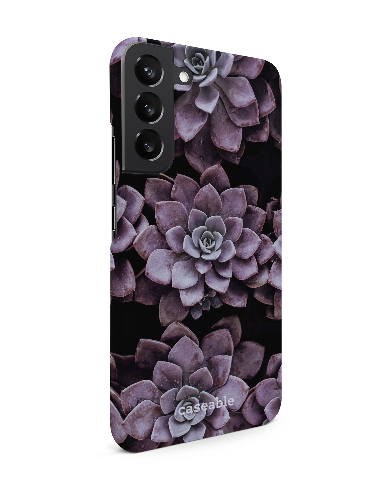 Purple Succulents Hard Shell Phone Case Samsung Galaxy S22 Plus 5G: View from the left side
