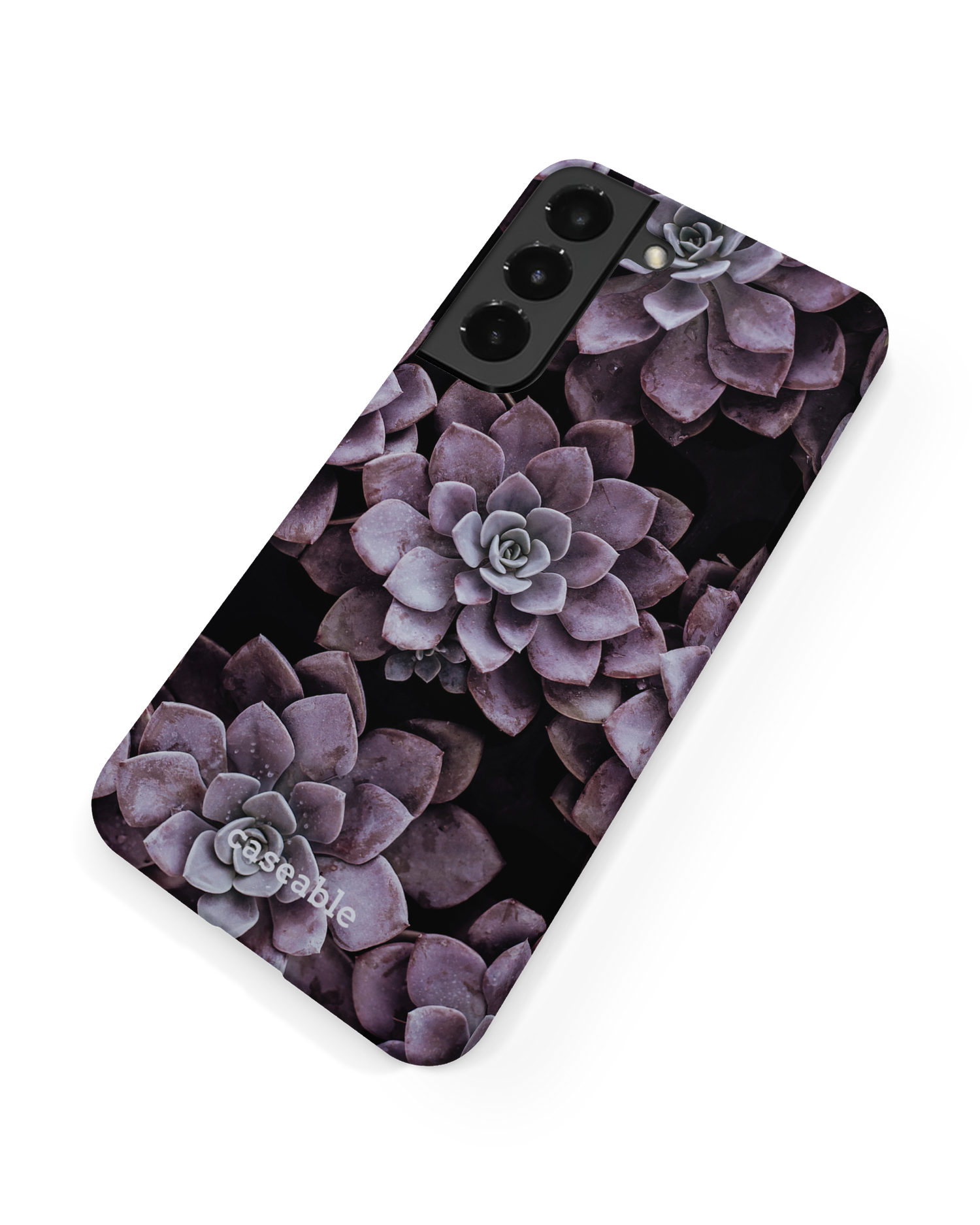 Purple Succulents Hard Shell Phone Case Samsung Galaxy S22 Plus 5G: Back View
