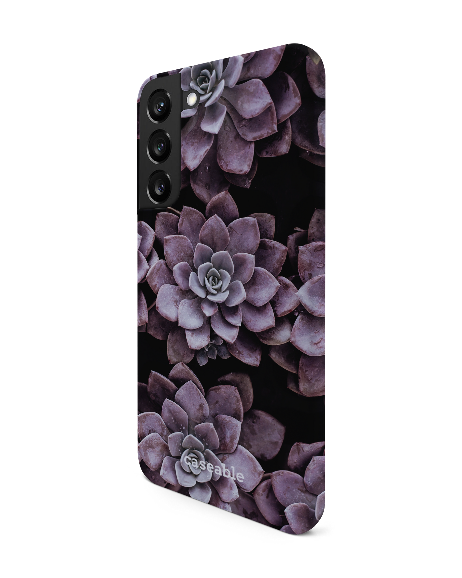 Purple Succulents Hard Shell Phone Case Samsung Galaxy S22 Plus 5G: View from the right side