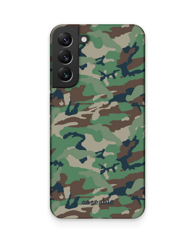 Green and Brown Camo Hard Shell Phone Case Samsung Galaxy S22 Plus 5G