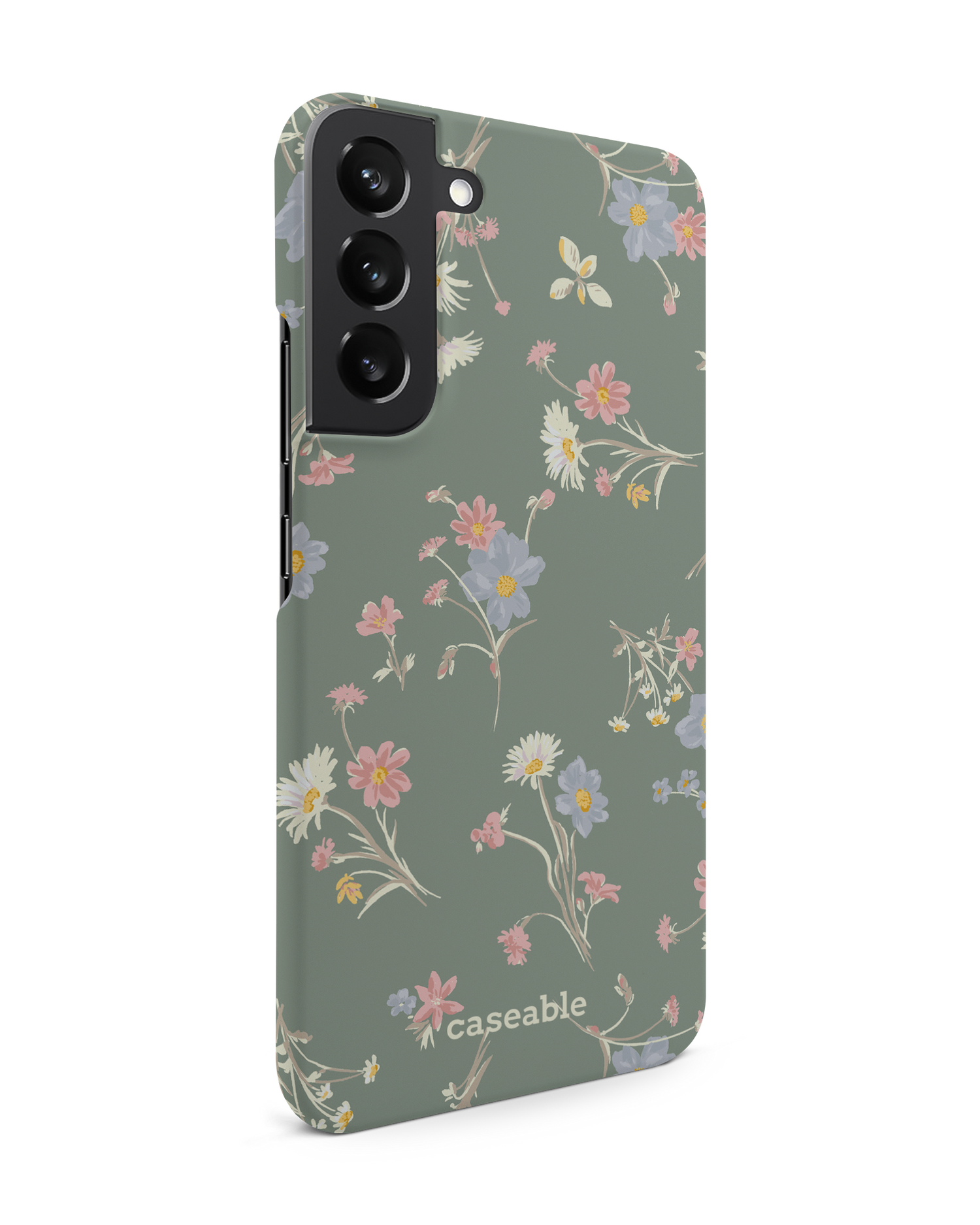 Wild Flower Sprigs Hard Shell Phone Case Samsung Galaxy S22 Plus 5G: View from the left side