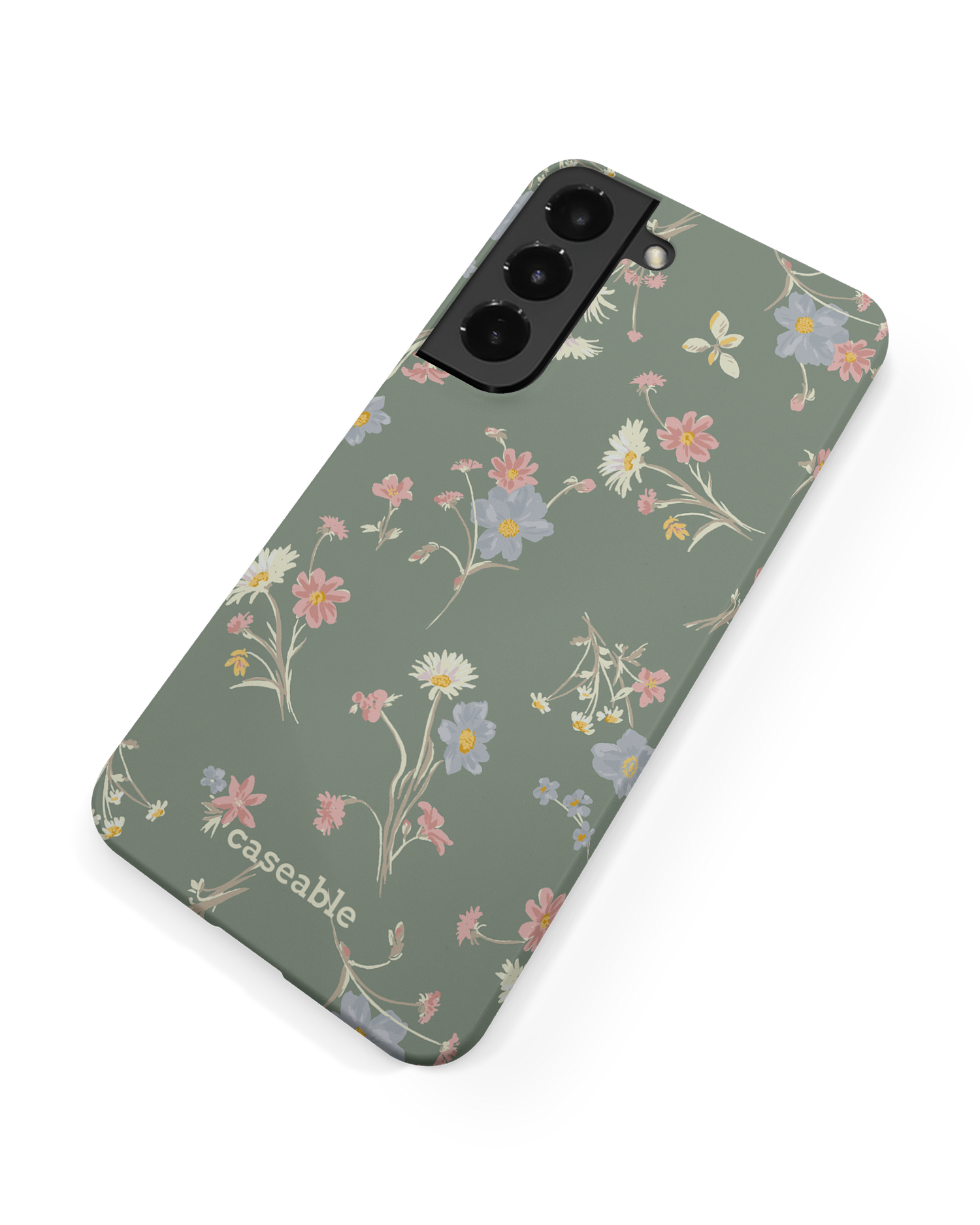 Wild Flower Sprigs Hard Shell Phone Case Samsung Galaxy S22 Plus 5G: Back View