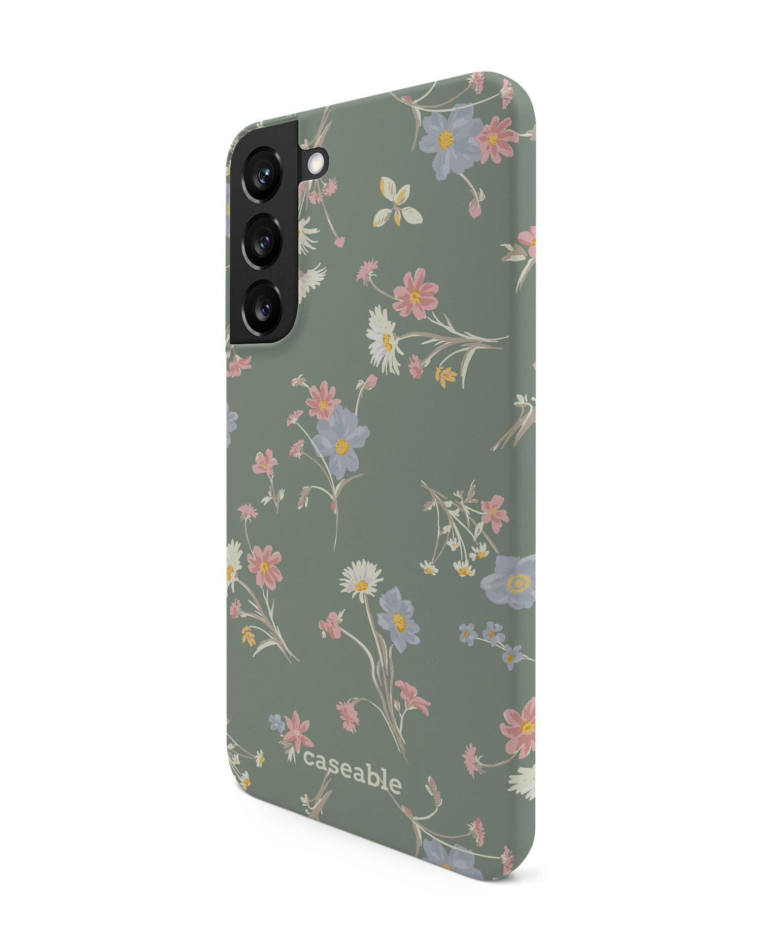 Wild Flower Sprigs Hard Shell Phone Case Samsung Galaxy S22 Plus 5G: View from the right side