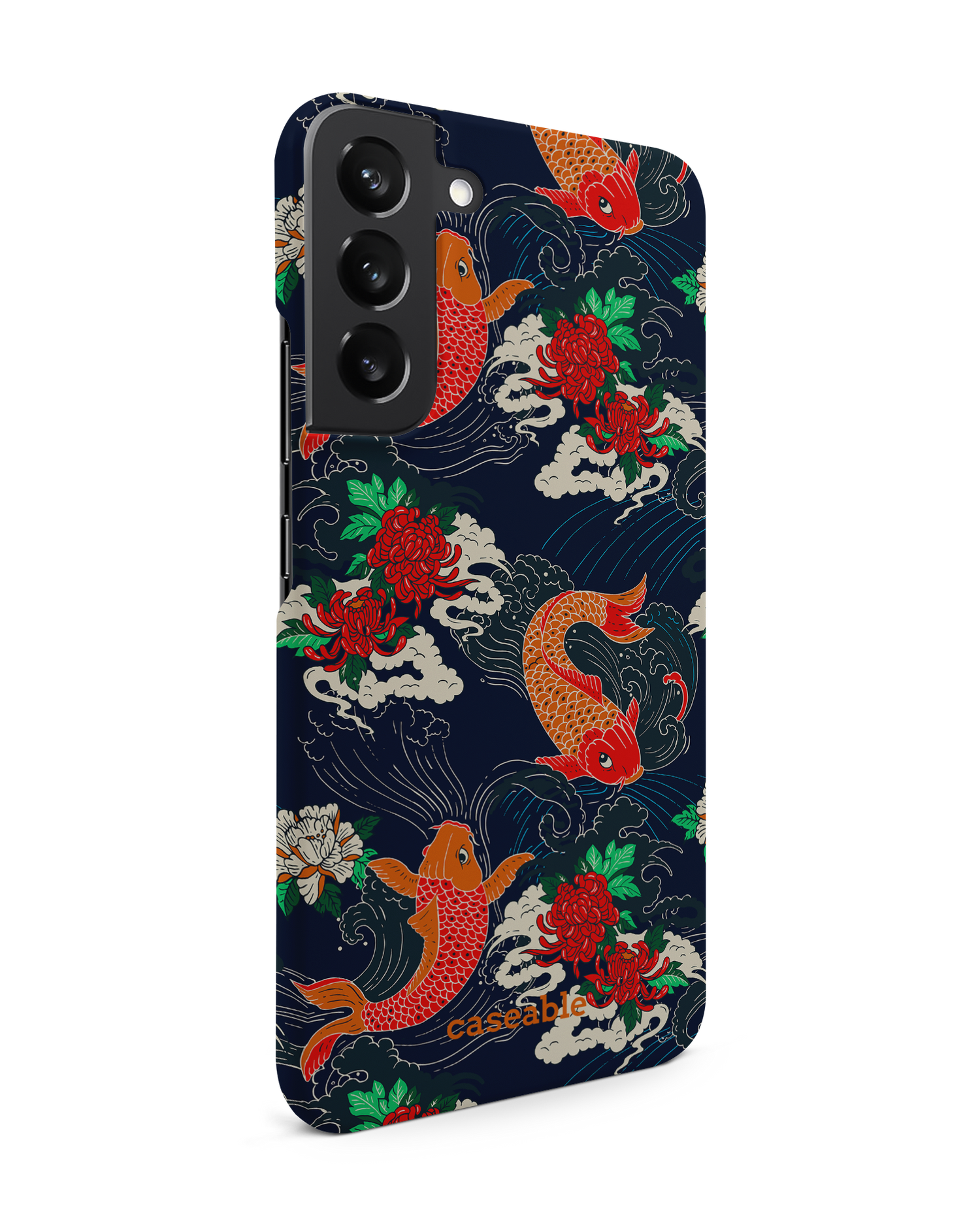 Repeating Koi Hard Shell Phone Case Samsung Galaxy S22 Plus 5G: View from the left side