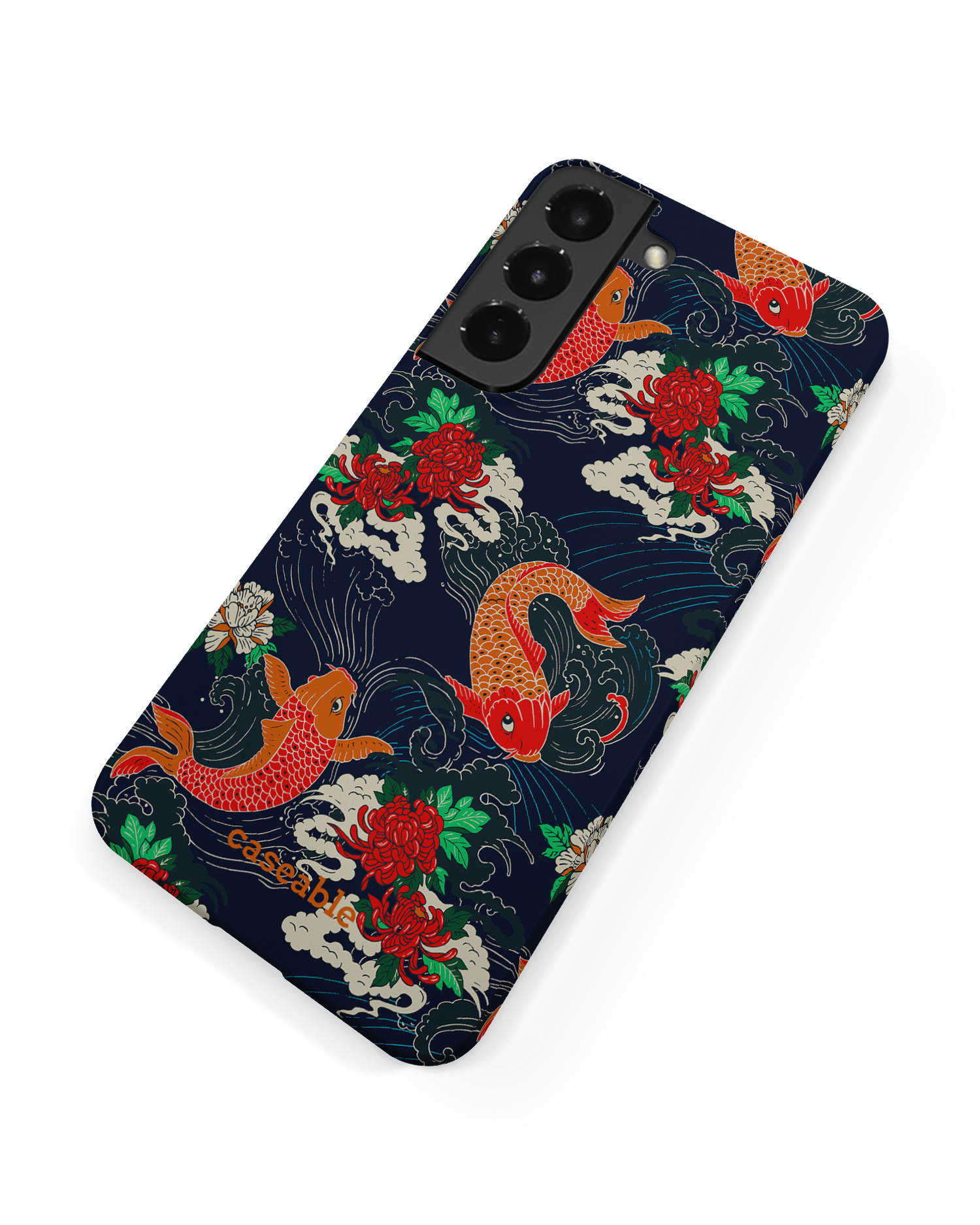 Repeating Koi Hard Shell Phone Case Samsung Galaxy S22 Plus 5G: Back View