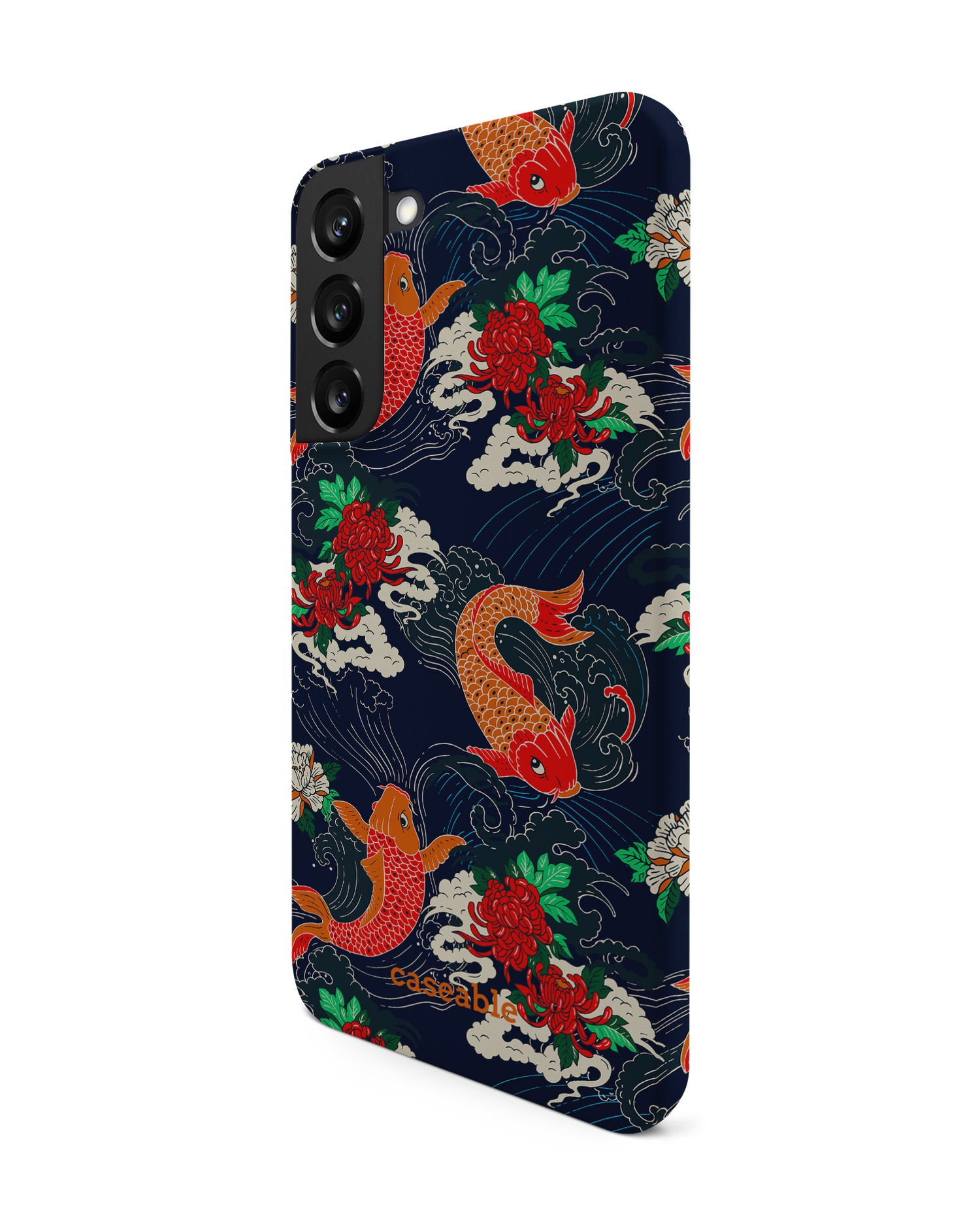 Repeating Koi Hard Shell Phone Case Samsung Galaxy S22 Plus 5G: View from the right side