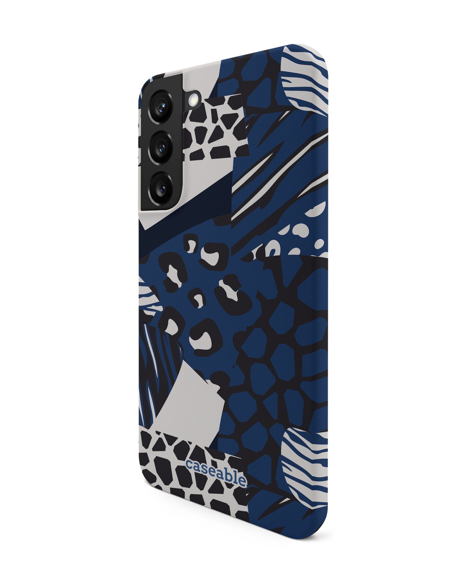 Animal Print Patchwork Hard Shell Phone Case Samsung Galaxy S22 Plus 5G: View from the right side