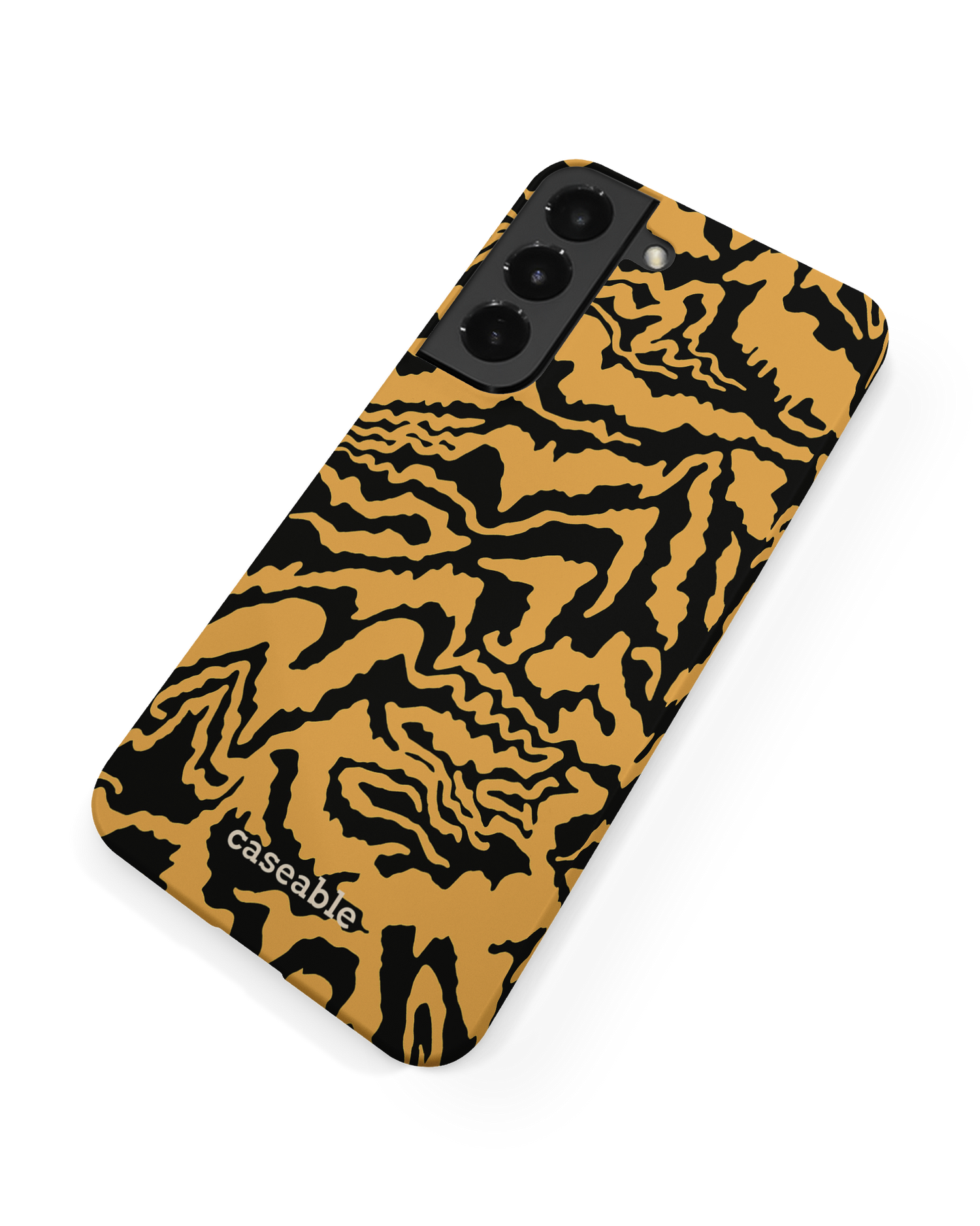 Warped Tiger Stripes Hard Shell Phone Case Samsung Galaxy S22 Plus 5G: Back View