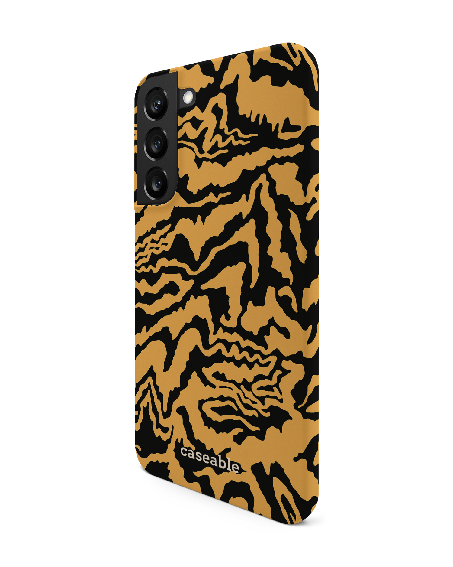 Warped Tiger Stripes Hard Shell Phone Case Samsung Galaxy S22 Plus 5G: View from the right side