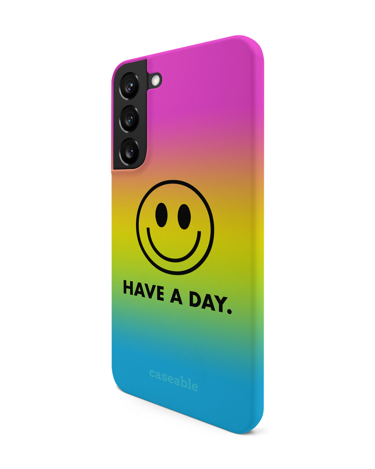 Have A Day Hard Shell Phone Case Samsung Galaxy S22 Plus 5G: View from the right side