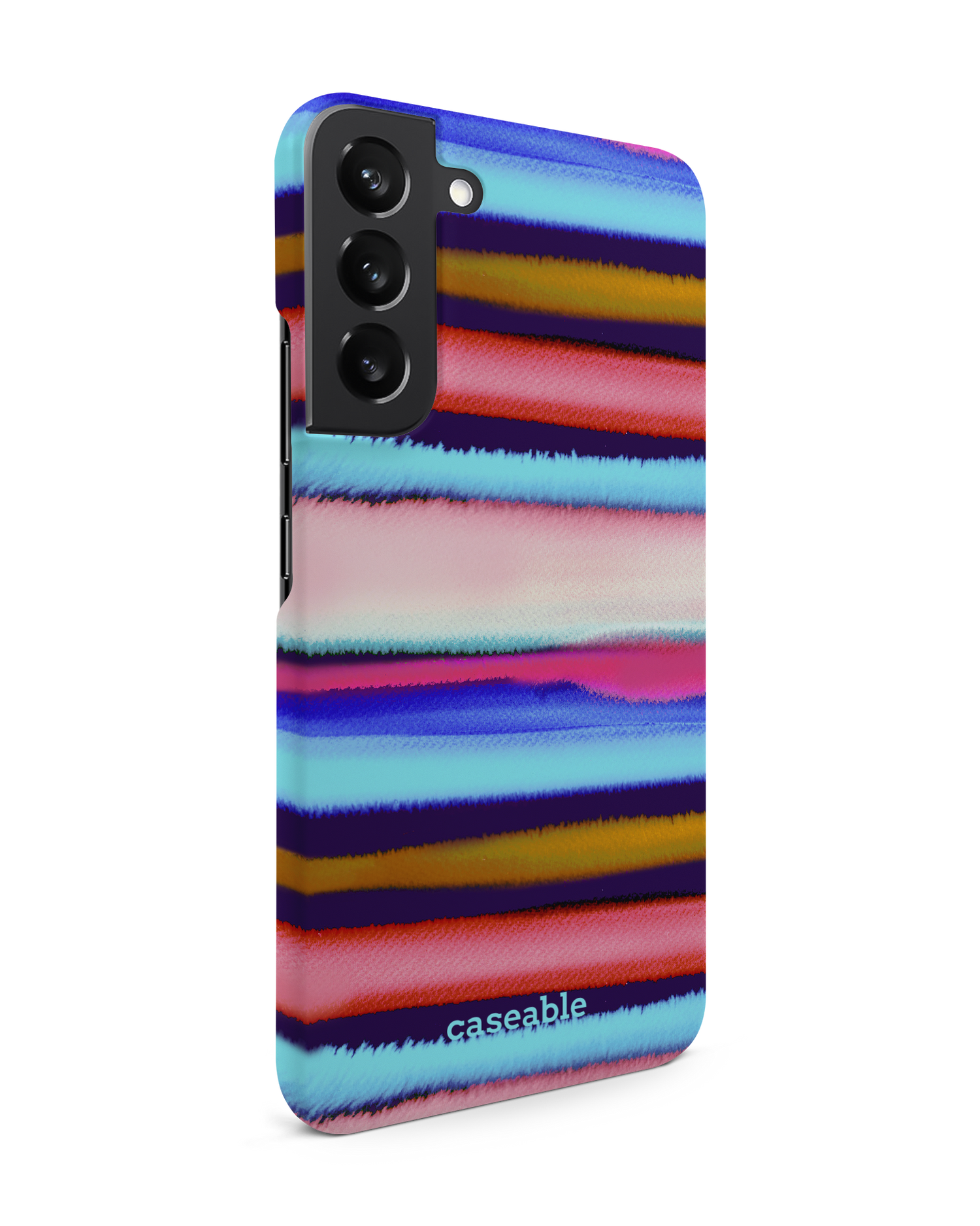 Watercolor Stripes Hard Shell Phone Case Samsung Galaxy S22 Plus 5G: View from the left side
