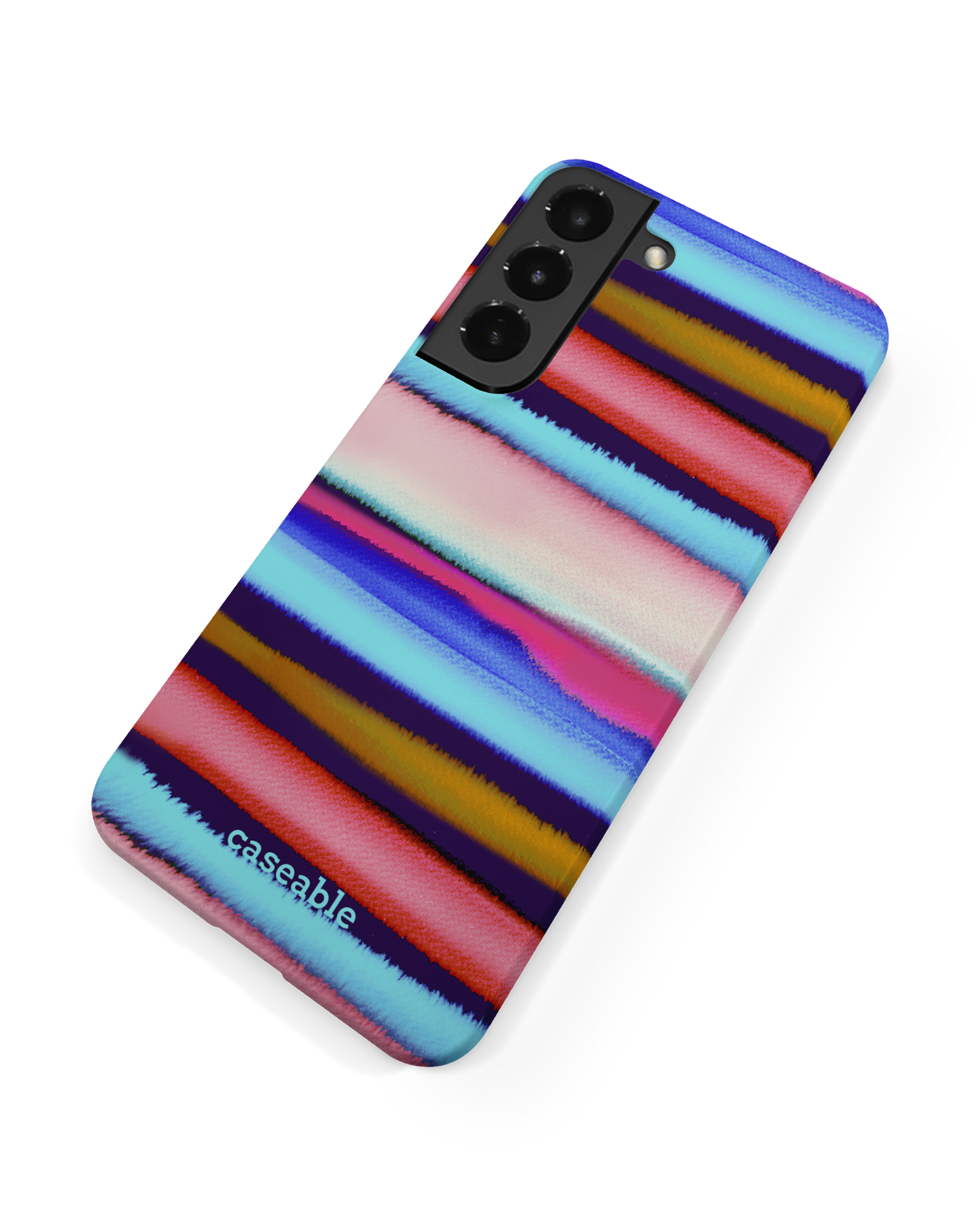 Watercolor Stripes Hard Shell Phone Case Samsung Galaxy S22 Plus 5G: Back View