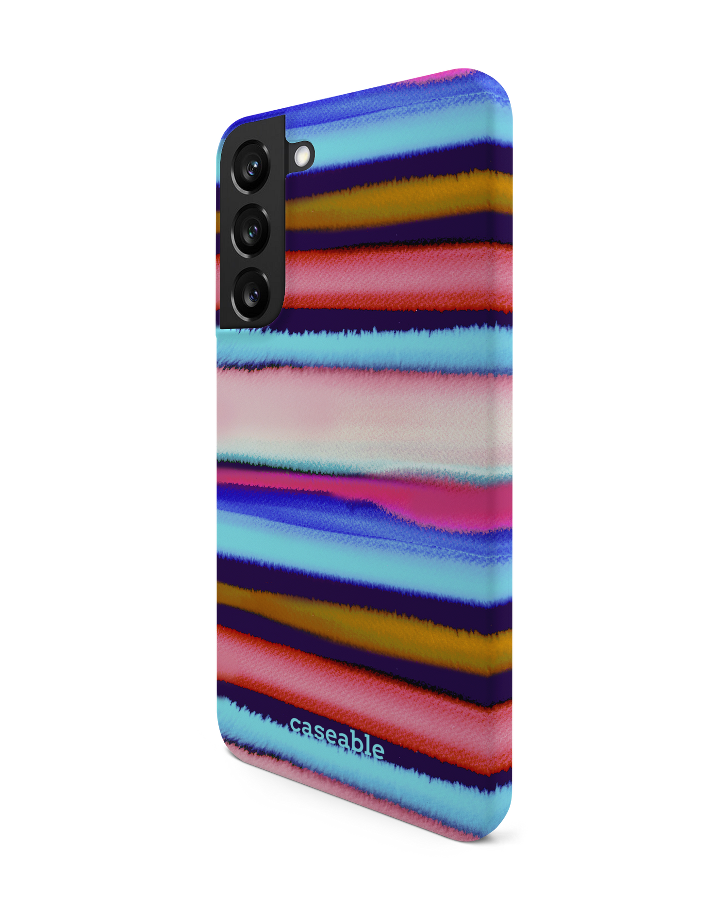 Watercolor Stripes Hard Shell Phone Case Samsung Galaxy S22 Plus 5G: View from the right side