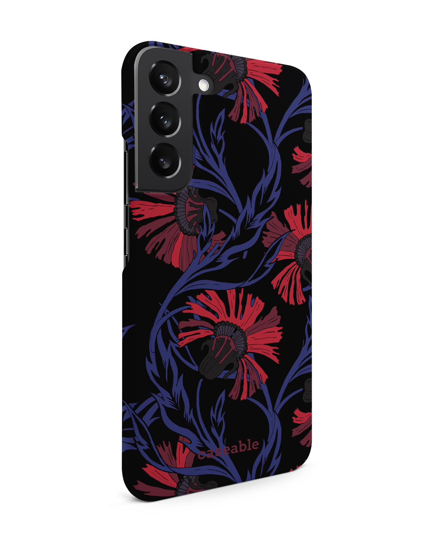 Midnight Floral Hard Shell Phone Case Samsung Galaxy S22 Plus 5G: View from the left side