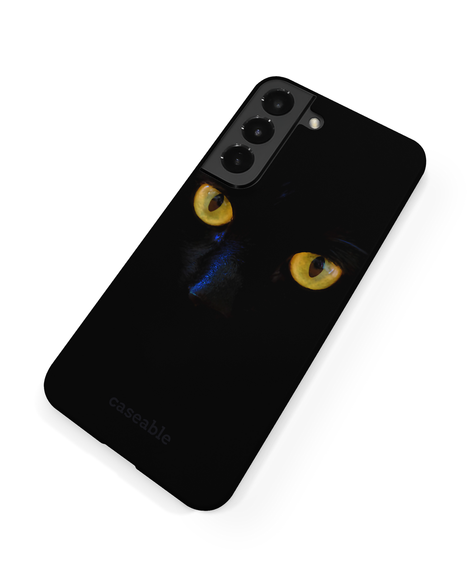 Black Cat Hard Shell Phone Case Samsung Galaxy S22 Plus 5G: Back View