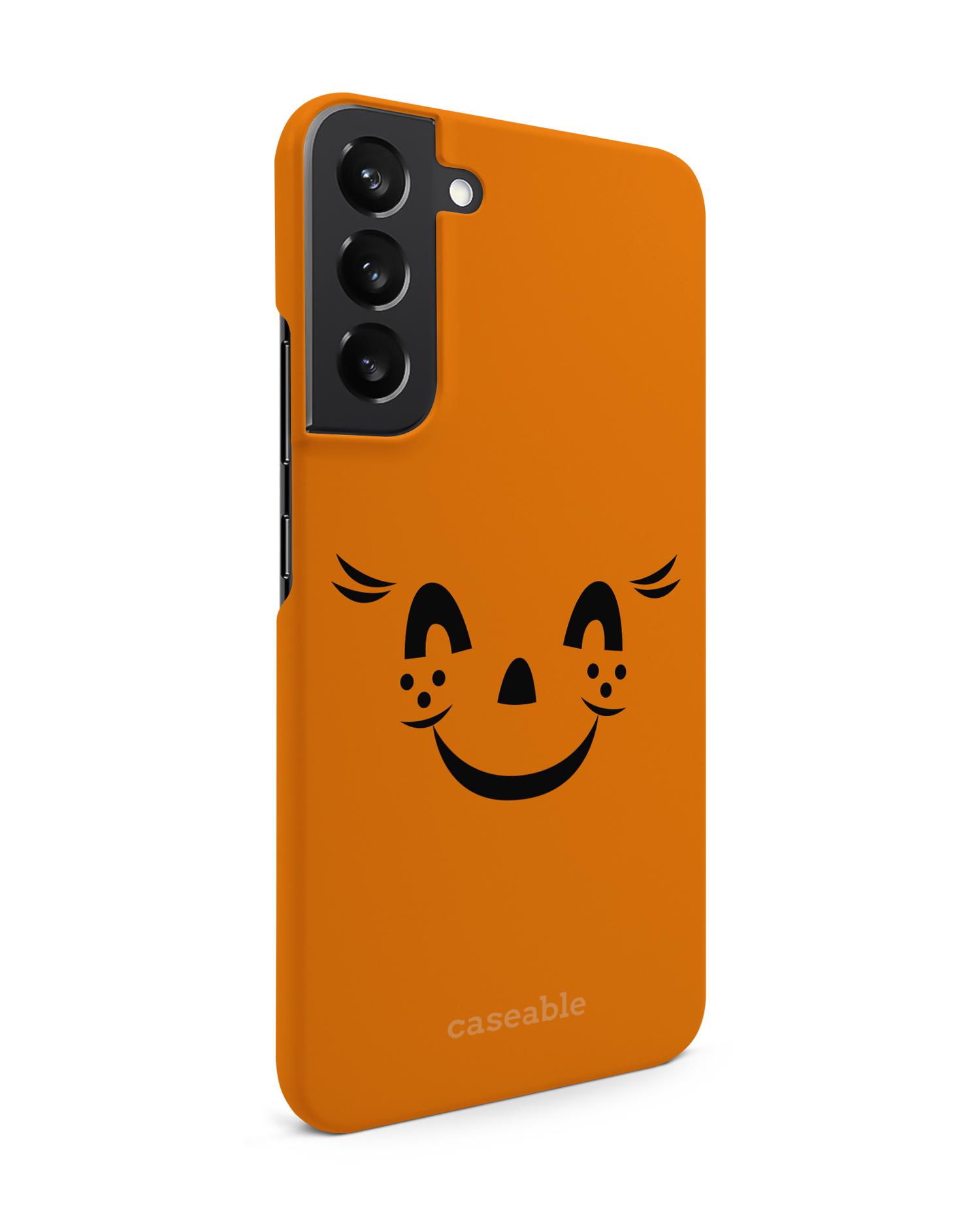Pumpkin Smiles Hard Shell Phone Case Samsung Galaxy S22 Plus 5G: View from the left side