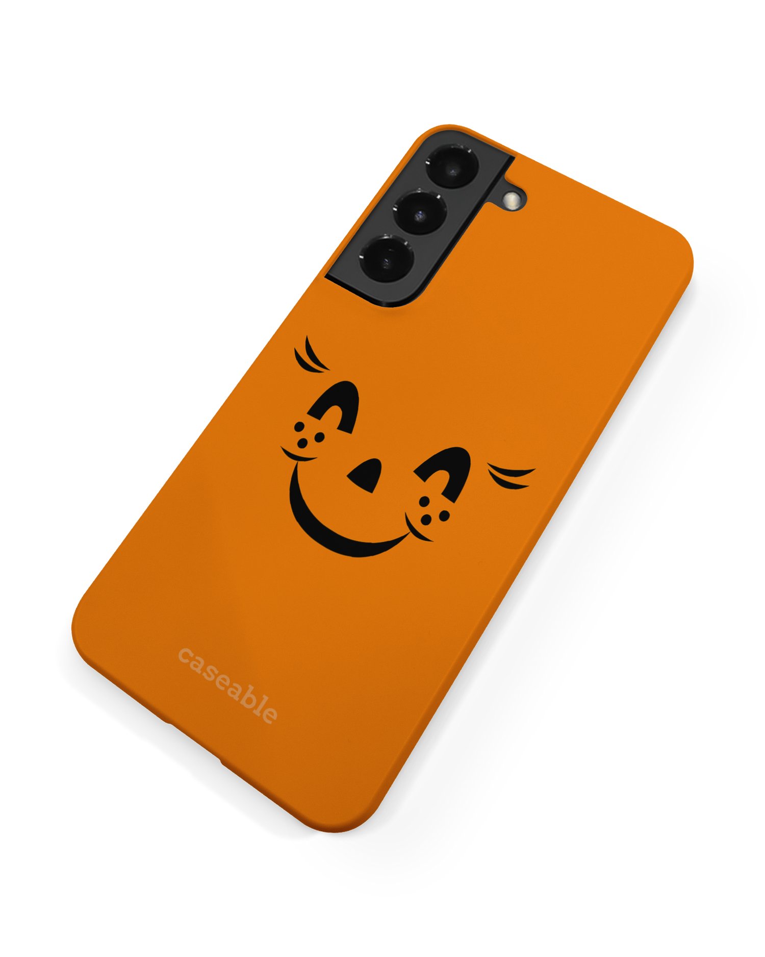 Pumpkin Smiles Hard Shell Phone Case Samsung Galaxy S22 Plus 5G: Back View