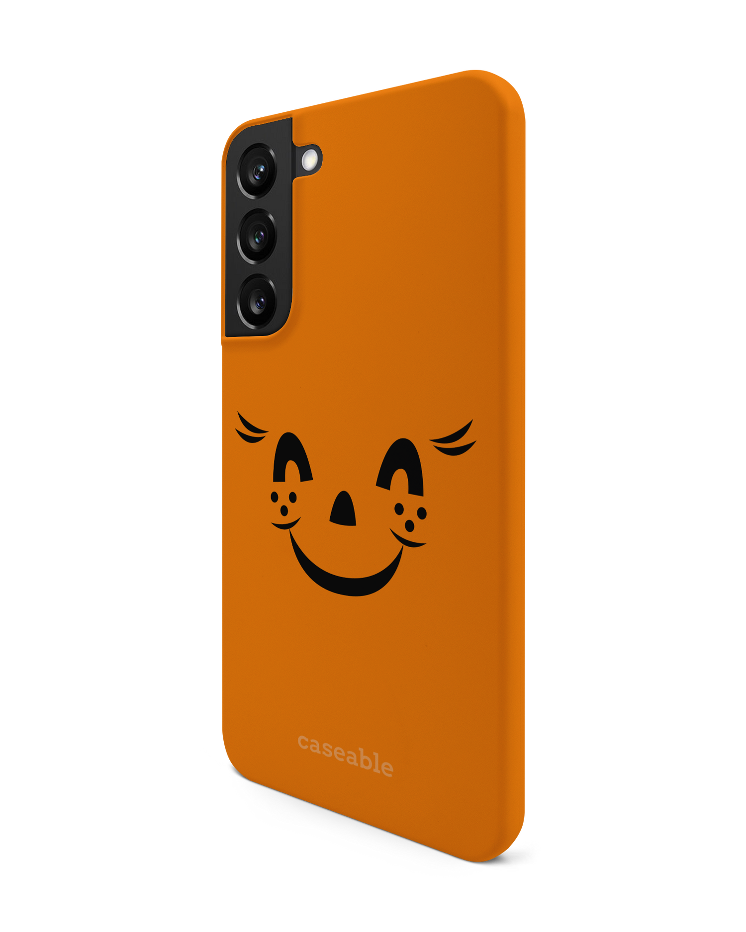 Pumpkin Smiles Hard Shell Phone Case Samsung Galaxy S22 Plus 5G: View from the right side