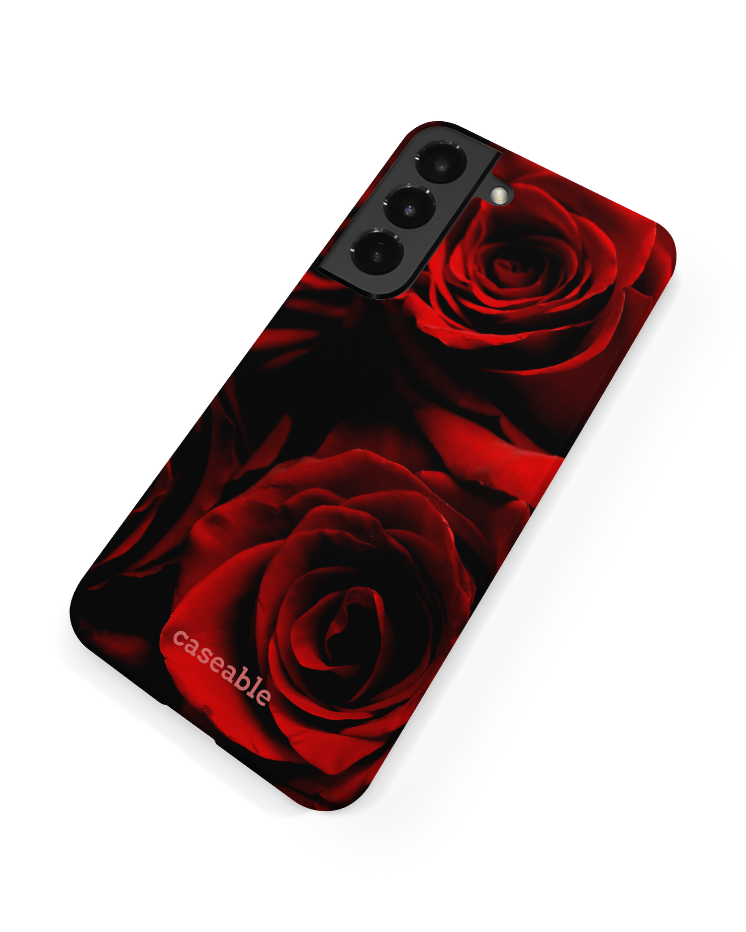 Red Roses Hard Shell Phone Case Samsung Galaxy S22 Plus 5G: Back View