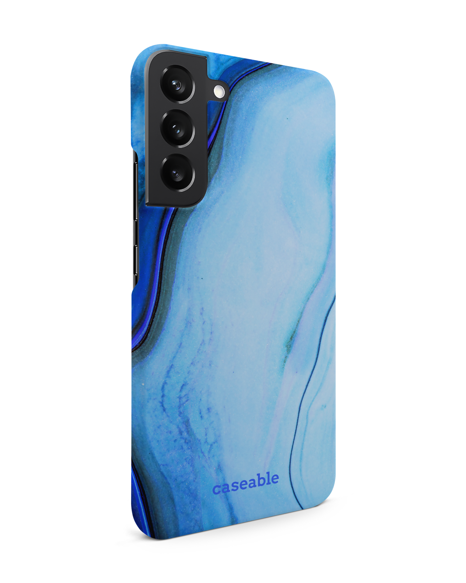 Cool Blues Hard Shell Phone Case Samsung Galaxy S22 Plus 5G: View from the left side