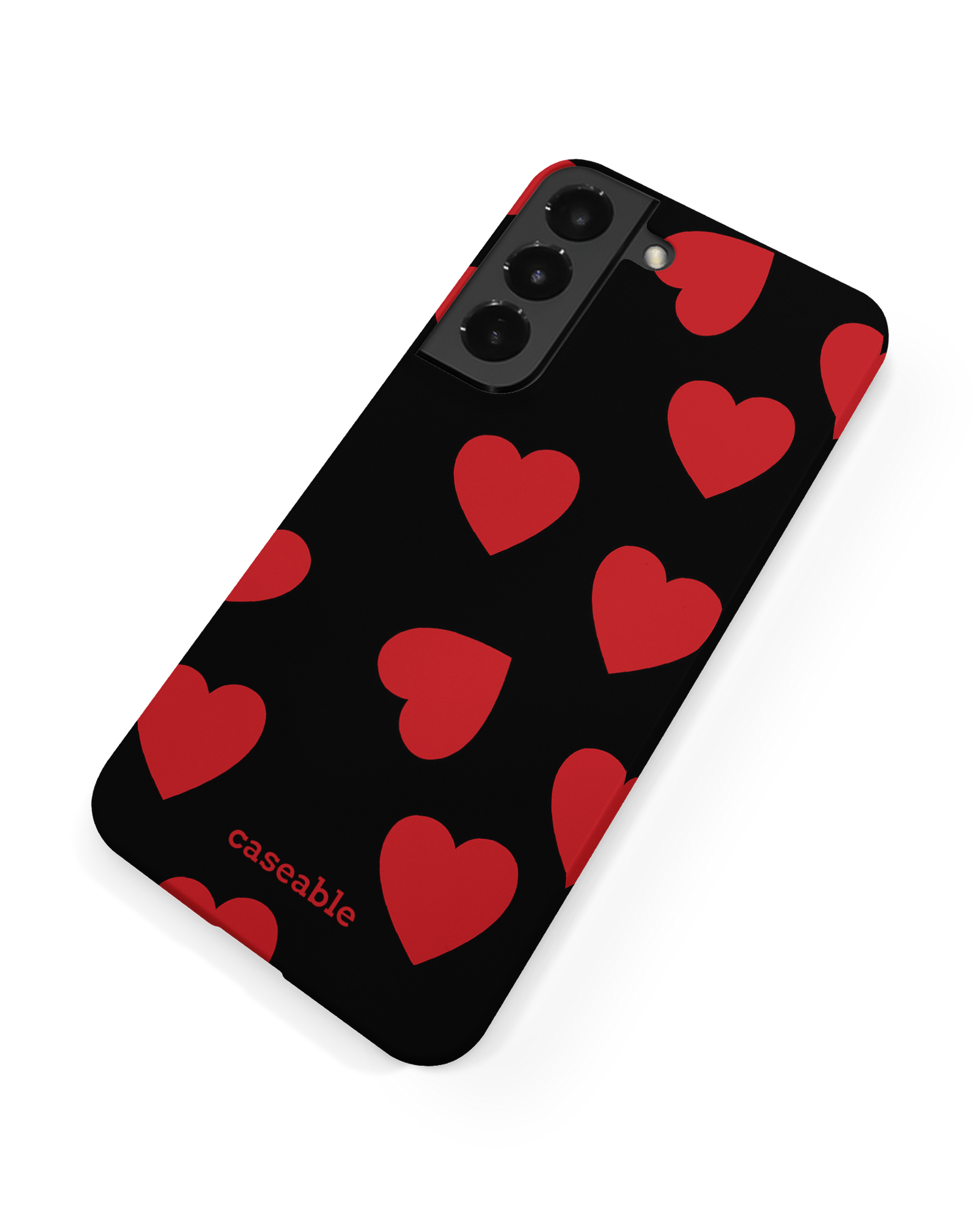 Repeating Hearts Hard Shell Phone Case Samsung Galaxy S22 Plus 5G: Back View