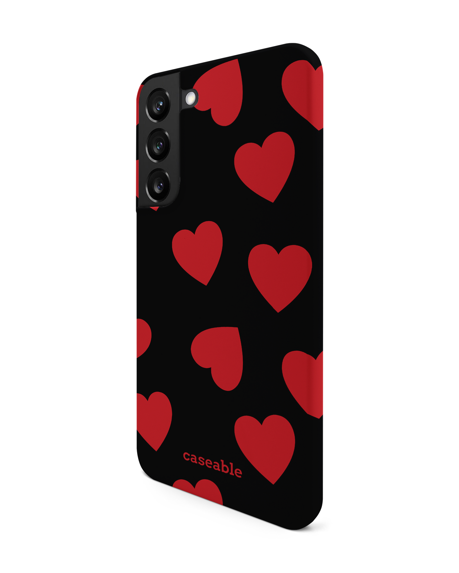 Repeating Hearts Hard Shell Phone Case Samsung Galaxy S22 Plus 5G: View from the right side