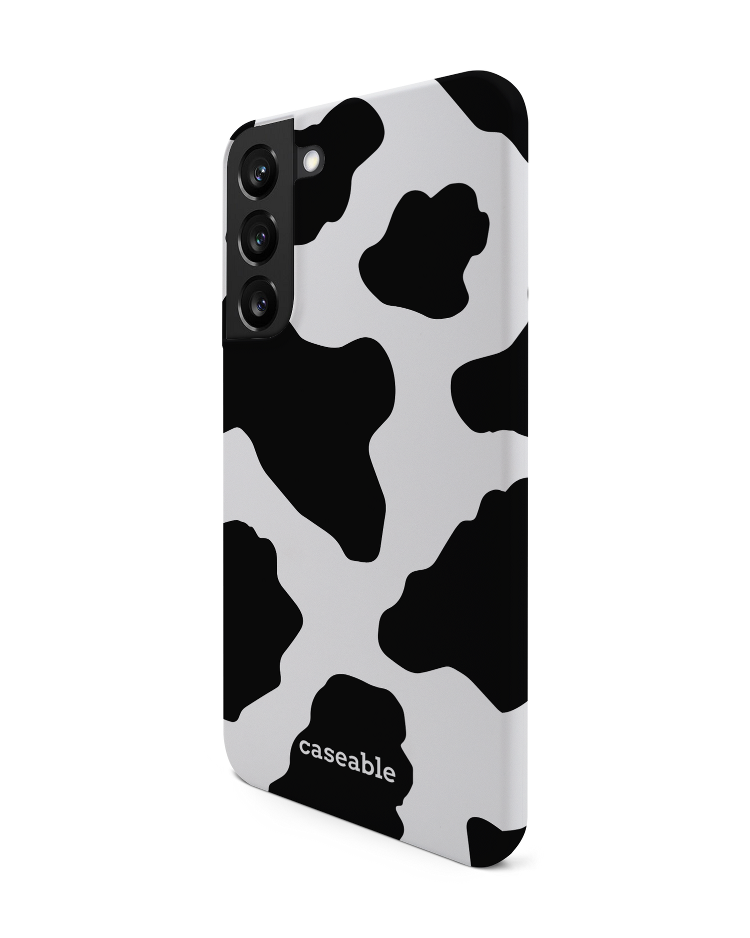 Cow Print 2 Hard Shell Phone Case Samsung Galaxy S22 Plus 5G: View from the right side