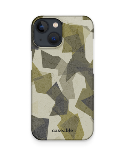 Geometric Camo Green Hard Shell Phone Case Apple iPhone 13 mini