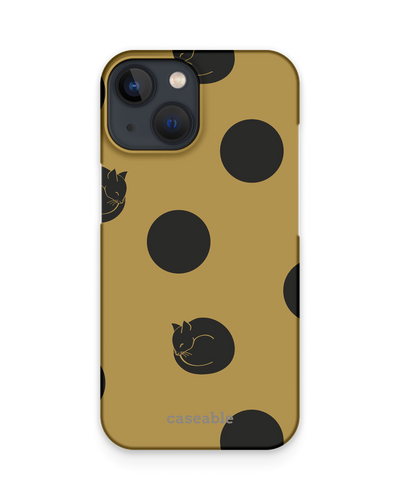 Polka Cats Hard Shell Phone Case Apple iPhone 13 mini