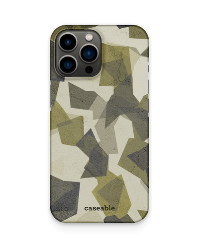 Geometric Camo Green Hard Shell Phone Case Apple iPhone 13 Pro Max