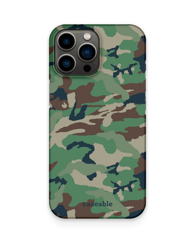 Green and Brown Camo Hard Shell Phone Case Apple iPhone 13 Pro Max