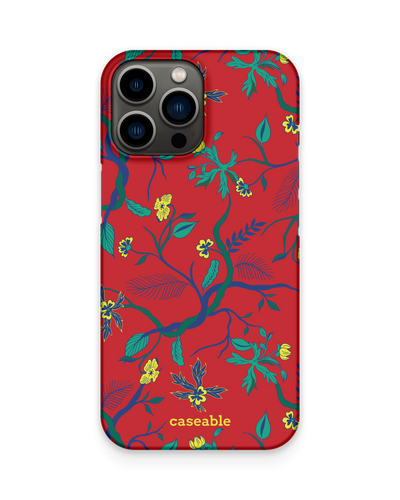 Ultra Red Floral Hard Shell Phone Case Apple iPhone 13 Pro Max