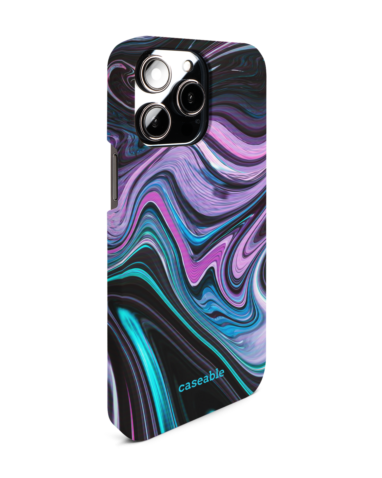 Digital Swirl Hard Shell Phone Case for Apple iPhone 14 Pro Max: View from the left side