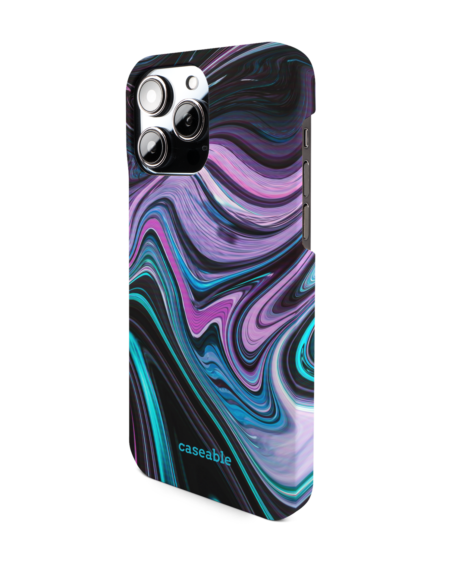 Digital Swirl Hard Shell Phone Case for Apple iPhone 14 Pro Max: View from the right side