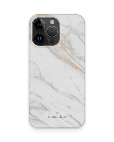 Gold Marble Elegance Hard Shell Phone Case for Apple iPhone 15 Pro Max