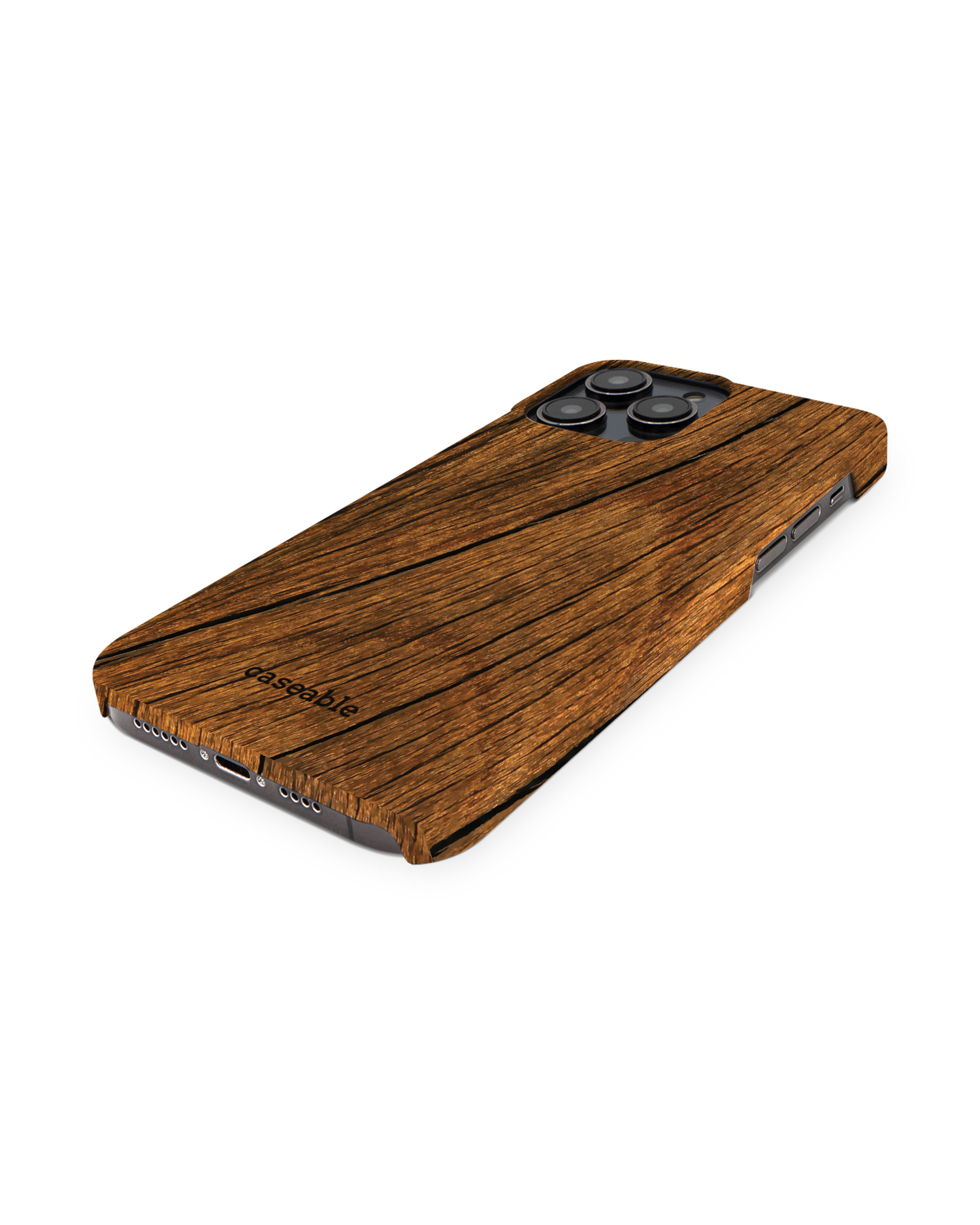 Wood Hard Shell Phone Case for Apple iPhone 14 Pro Max: Perspective view