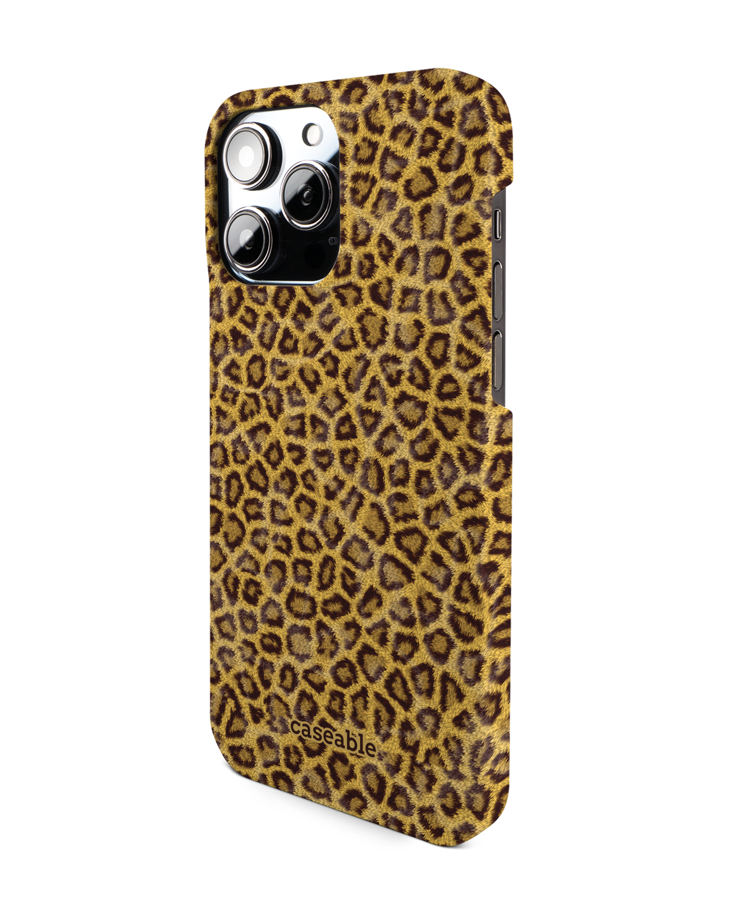 Leopard Skin Hard Shell Phone Case for Apple iPhone 14 Pro Max: View from the right side