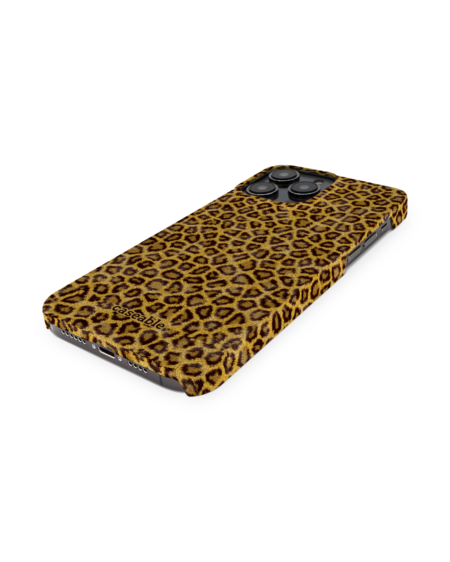 Leopard Skin Hard Shell Phone Case for Apple iPhone 14 Pro Max: Perspective view