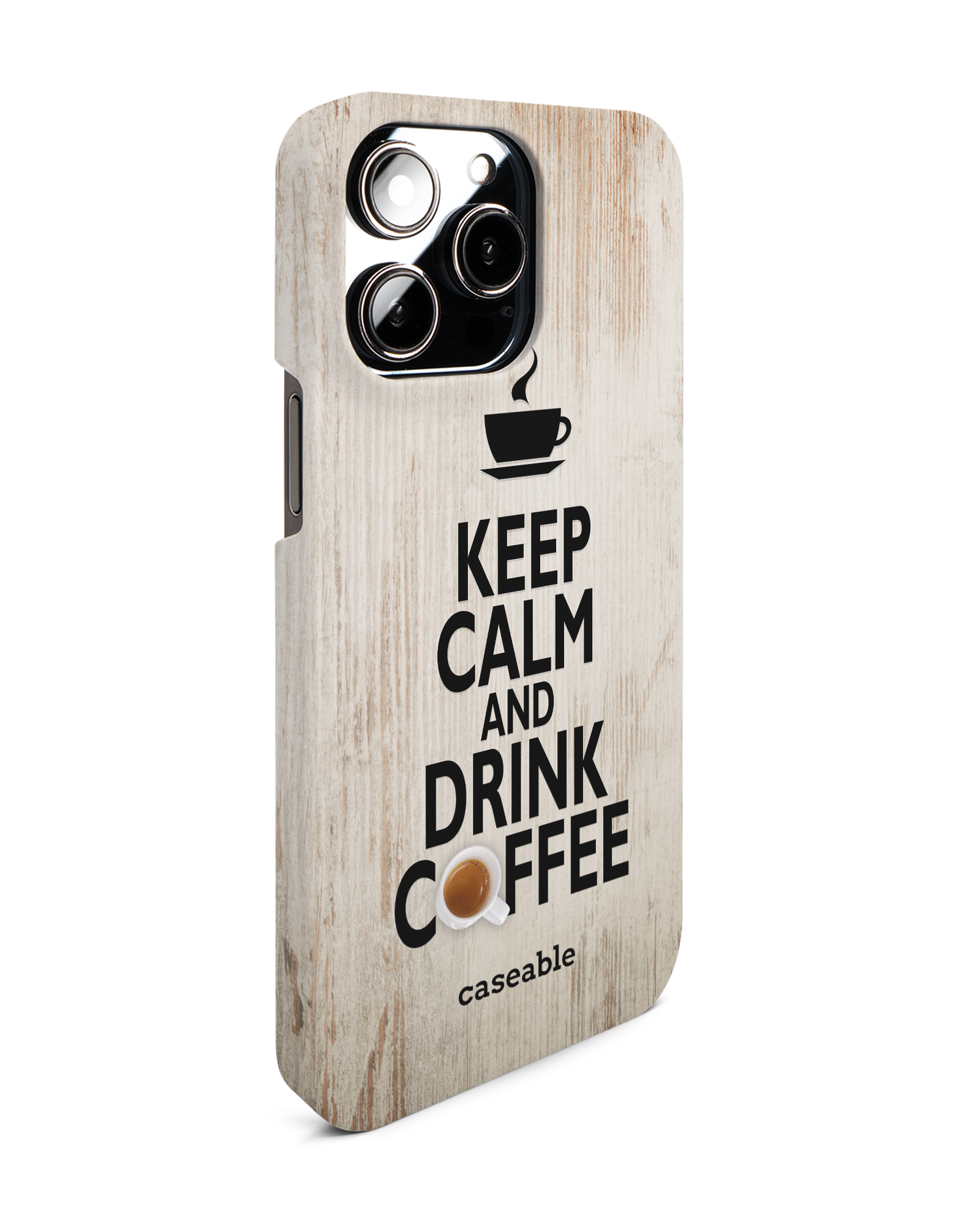 Drink Coffee Hard Shell Phone Case for Apple iPhone 14 Pro Max: View from the left side
