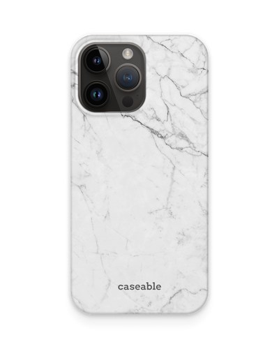 White Marble Hard Shell Phone Case for Apple iPhone 14 Pro Max