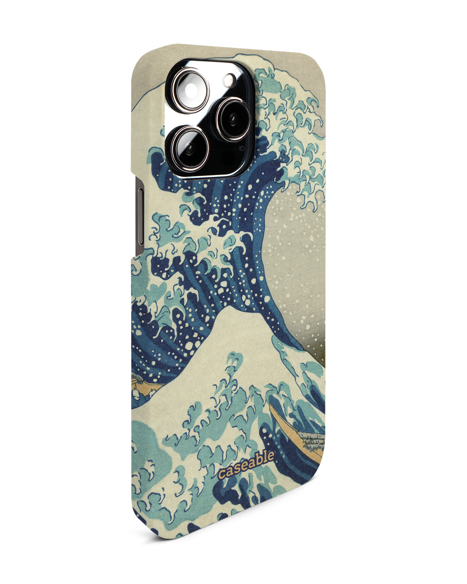 Great Wave Off Kanagawa By Hokusai Hard Shell Phone Case for Apple iPhone 14 Pro Max: View from the left side