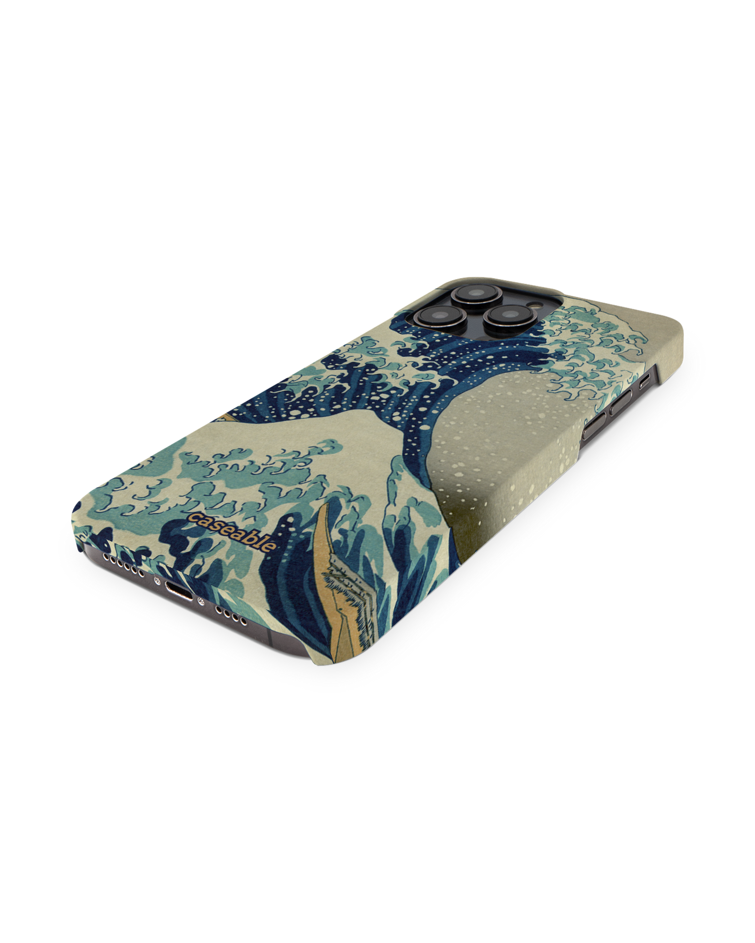 Great Wave Off Kanagawa By Hokusai Hard Shell Phone Case for Apple iPhone 14 Pro Max: Perspective view