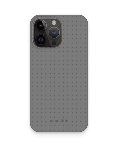 Dot Grid Grey Hard Shell Phone Case for Apple iPhone 14 Pro Max