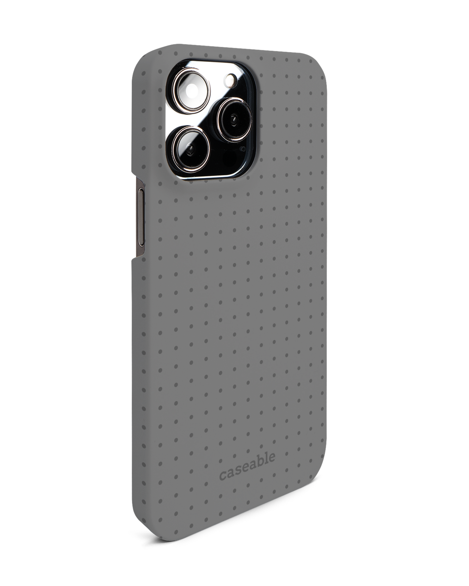 Dot Grid Grey Hard Shell Phone Case for Apple iPhone 14 Pro Max: View from the left side