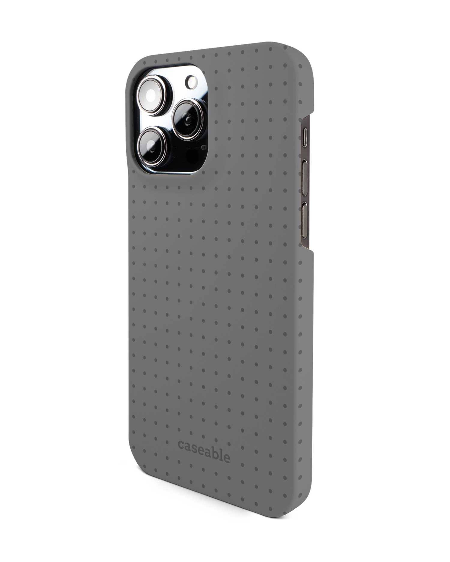 Dot Grid Grey Hard Shell Phone Case for Apple iPhone 14 Pro Max: View from the right side